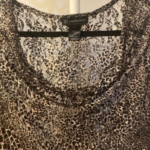 INC International Concepts Animal Print Lace Top